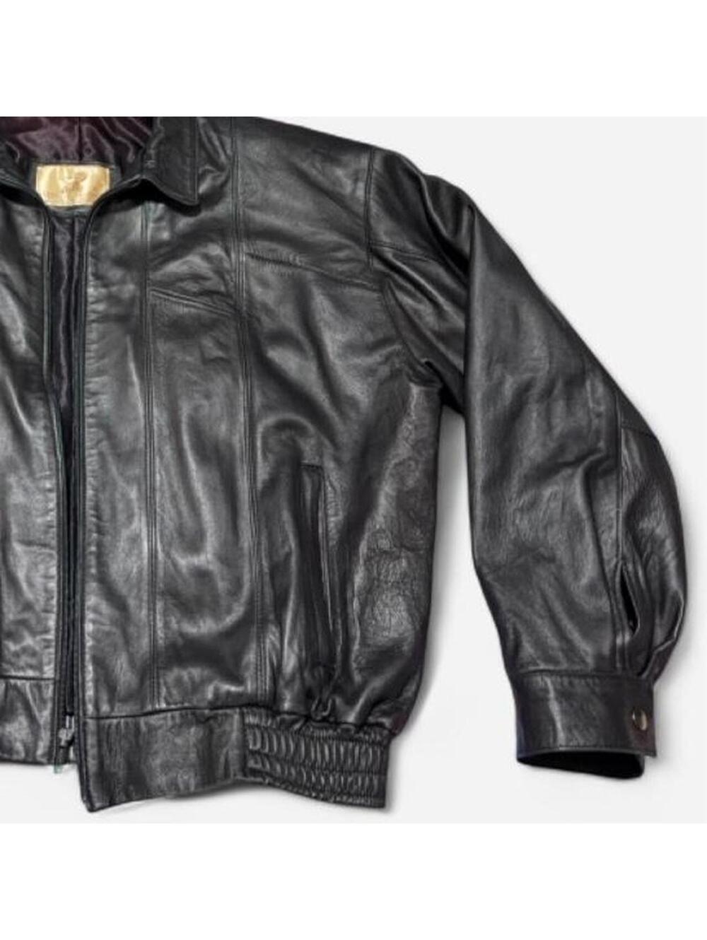 Vintage Genuine Leather Bomber Jacket‎ XL Made in Mexico Lined Brown - Picture 3 of 7